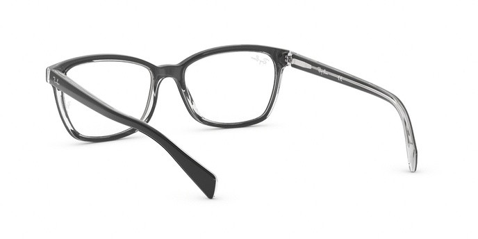 Eyeglasses Ray-Ban RX 5362 (2034) - RB 5362 2034 color top black on transparent shape square lenses demo lens
