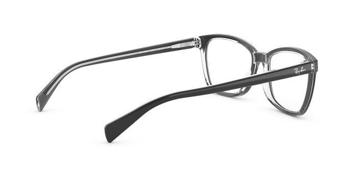 Eyeglasses Ray-Ban RX 5362 (2034) - RB 5362 2034 color top black on transparent shape square lenses demo lens