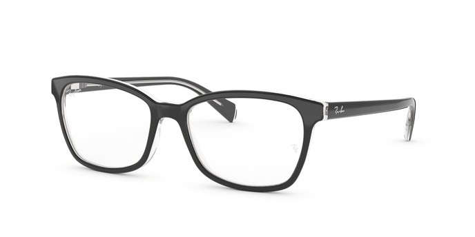 Eyeglasses Ray-Ban RX 5362 (2034) - RB 5362 2034 color top black on transparent shape square lenses demo lens