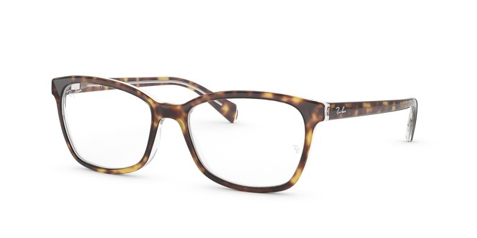 Occhiali da vista Ray-Ban RX 5362 (5082) - RB 5362 5082 colore top havana on transparent forma quadrato lenti demo lens