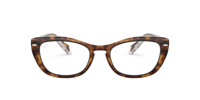 Brillen Ray-Ban RX 5366 (5082) - RB 5366 5082 farbe top havana on transparent form cat-eye gläser demo lens