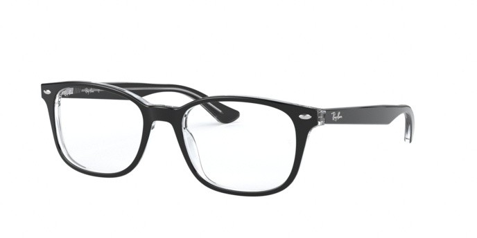 Brillen Ray-Ban RX 5375F (2034) - RB 5375F 2034 farbe top black on transparent form quadratisch gläser demo lens