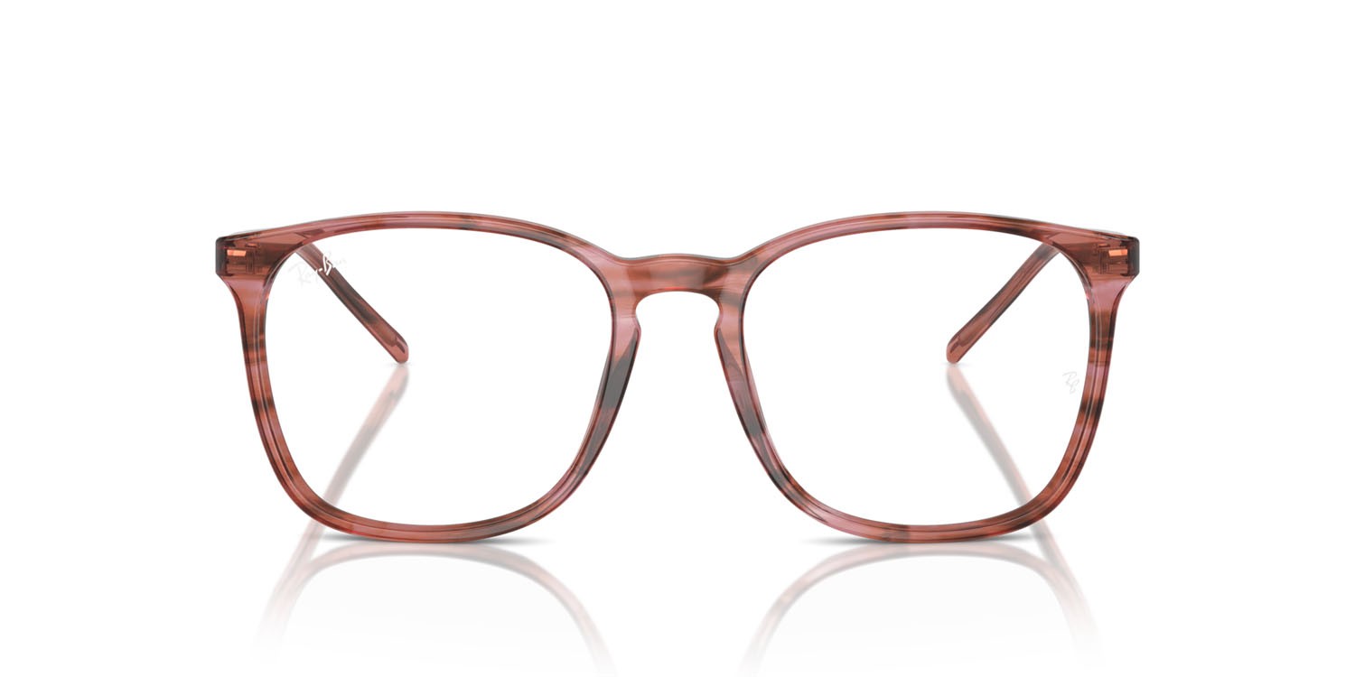 Brillen Ray-Ban RX 5387 (8363) - RB 5387 8363 farbe striato rosa form quadratisch gläser trasparente