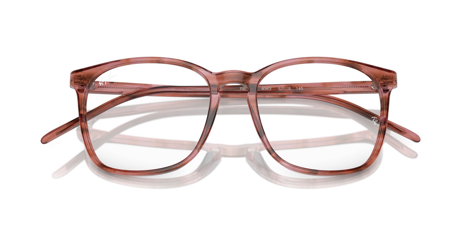 Brillen Ray-Ban RX 5387 (8363) - RB 5387 8363 farbe striato rosa form quadratisch gläser trasparente