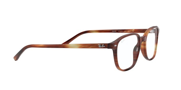Brillen Ray-Ban Leonard RX 5393 (2144) - RB 5393 2144 farbe striped havana form quadratisch gläser demo lens