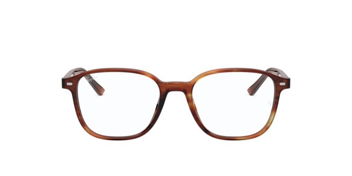 Brillen Ray-Ban Leonard RX 5393 (2144) - RB 5393 2144 farbe striped havana form quadratisch gläser demo lens