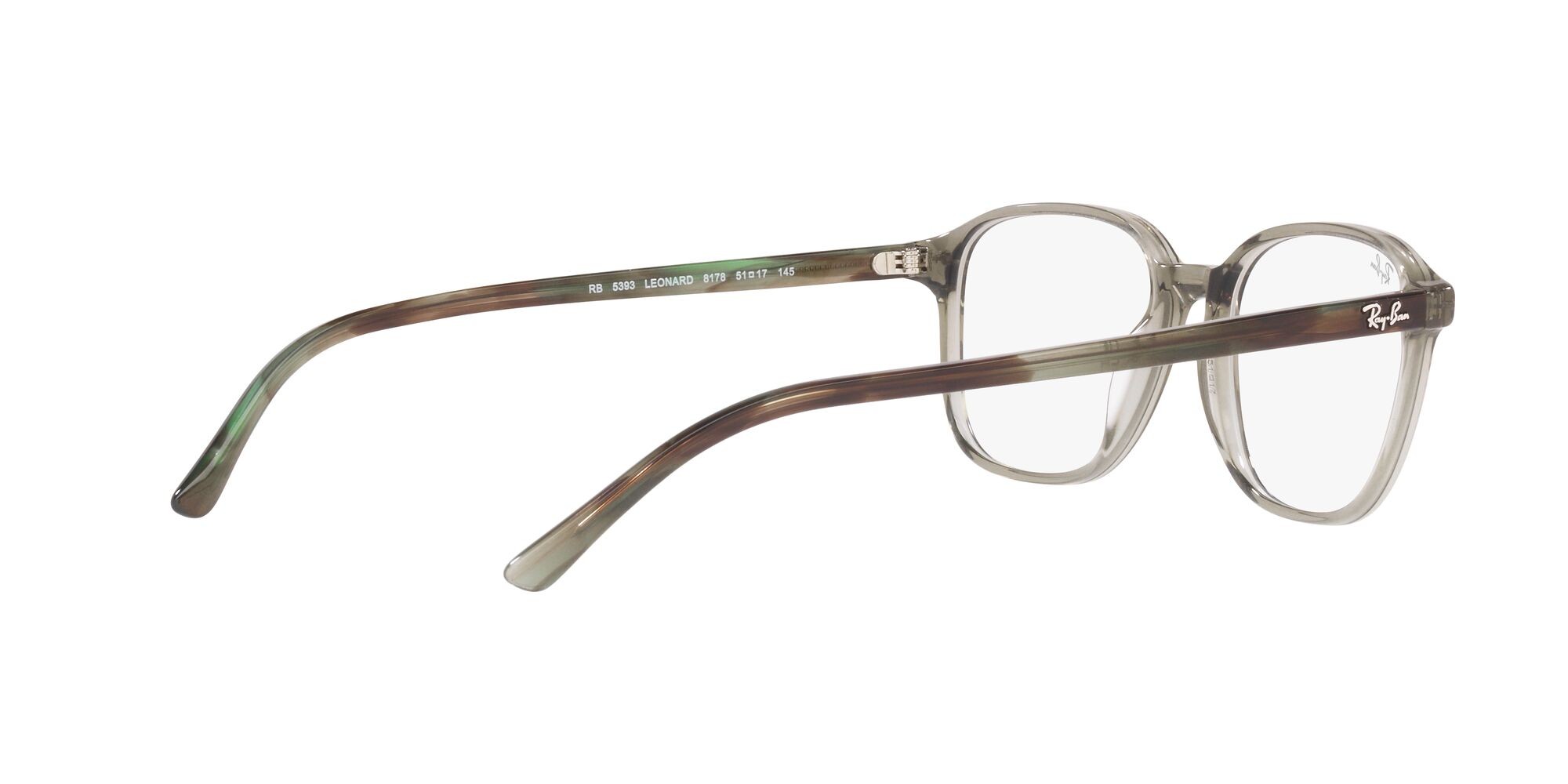 Occhiali da vista Ray-Ban Leonard RX 5393 (8178) - RB 5393 8178 colore verde trasparente forma quadrato lenti lente demo