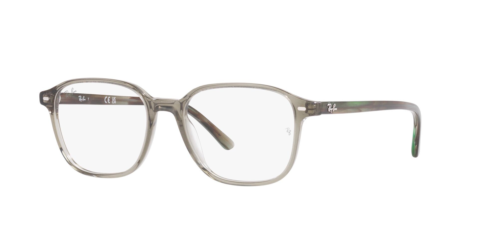 Occhiali da vista Ray-Ban Leonard RX 5393 (8178) - RB 5393 8178 colore verde trasparente forma quadrato lenti lente demo