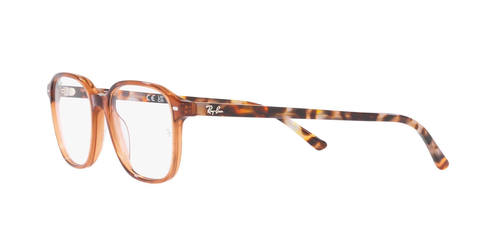 Brillen Ray-Ban Leonard RX 5393 (8227) - RB 5393 8227 farbe marrone trasparente form quadratisch gläser lente demo