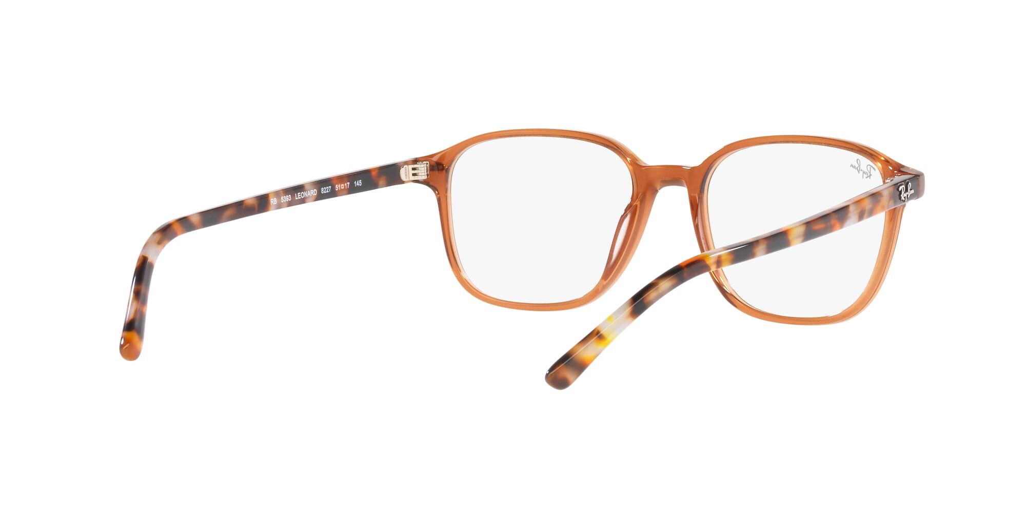 Brillen Ray-Ban Leonard RX 5393 (8227) - RB 5393 8227 farbe marrone trasparente form quadratisch gläser lente demo