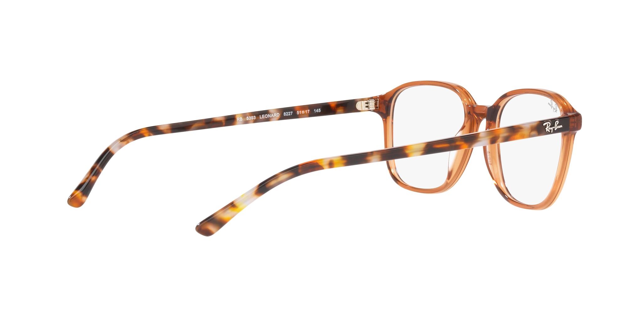 Brillen Ray-Ban Leonard RX 5393 (8227) - RB 5393 8227 farbe marrone trasparente form quadratisch gläser lente demo