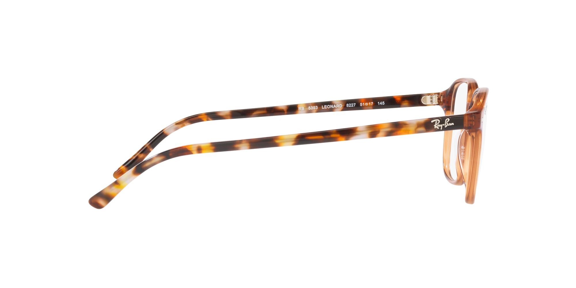 Brillen Ray-Ban Leonard RX 5393 (8227) - RB 5393 8227 farbe marrone trasparente form quadratisch gläser lente demo