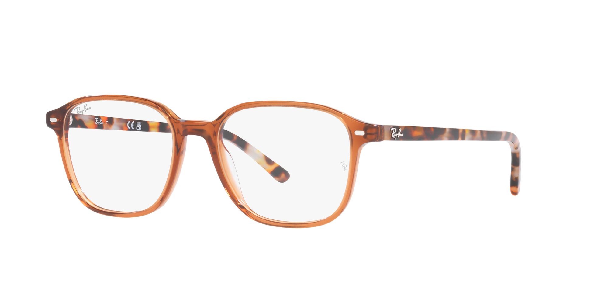 Brillen Ray-Ban Leonard RX 5393 (8227) - RB 5393 8227 farbe marrone trasparente form quadratisch gläser lente demo