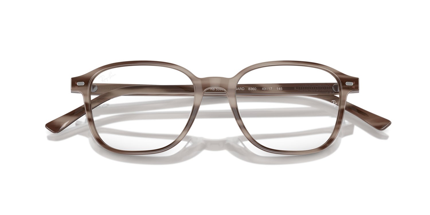 Occhiali da vista Ray-Ban Leonard RX 5393 (8360) - RB 5393 8360 colore striato grigio forma quadrato lenti trasparente