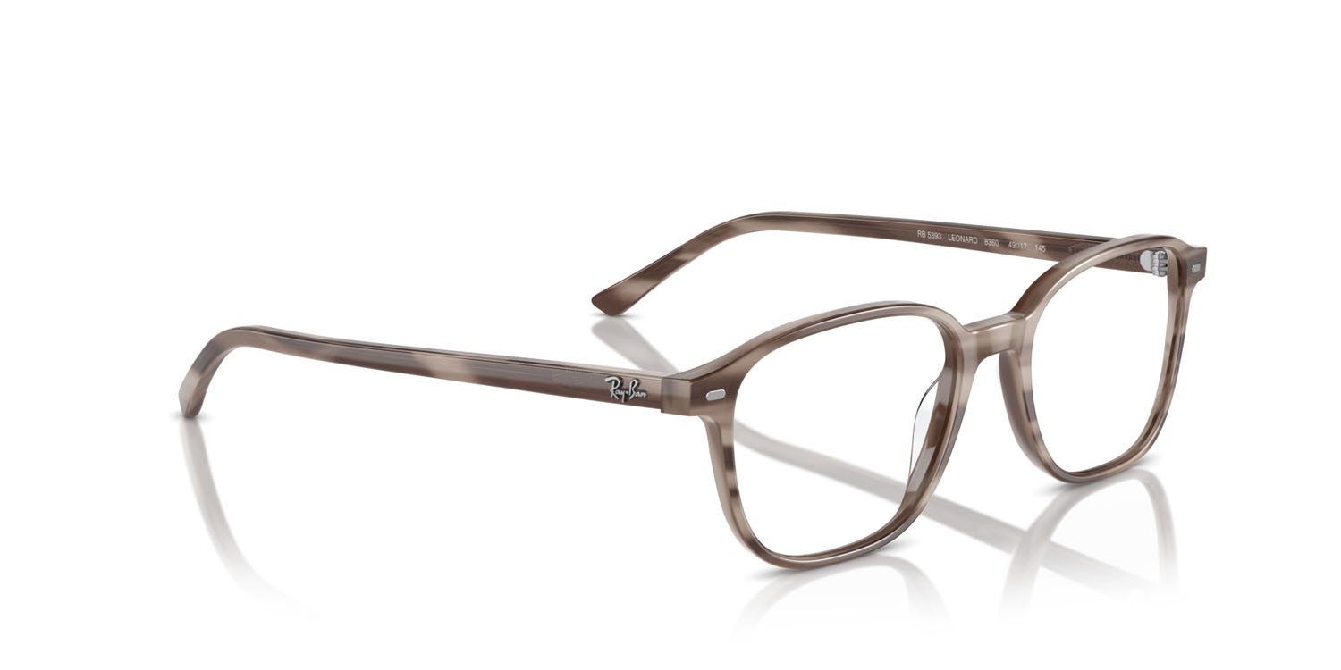 Occhiali da vista Ray-Ban Leonard RX 5393 (8360) - RB 5393 8360 colore striato grigio forma quadrato lenti trasparente