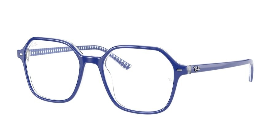 Occhiali da vista Ray-Ban John RX 5394 (8090) - RB 5394 8090 colore blue on vichy blue/white forma quadrato lenti demo lens
