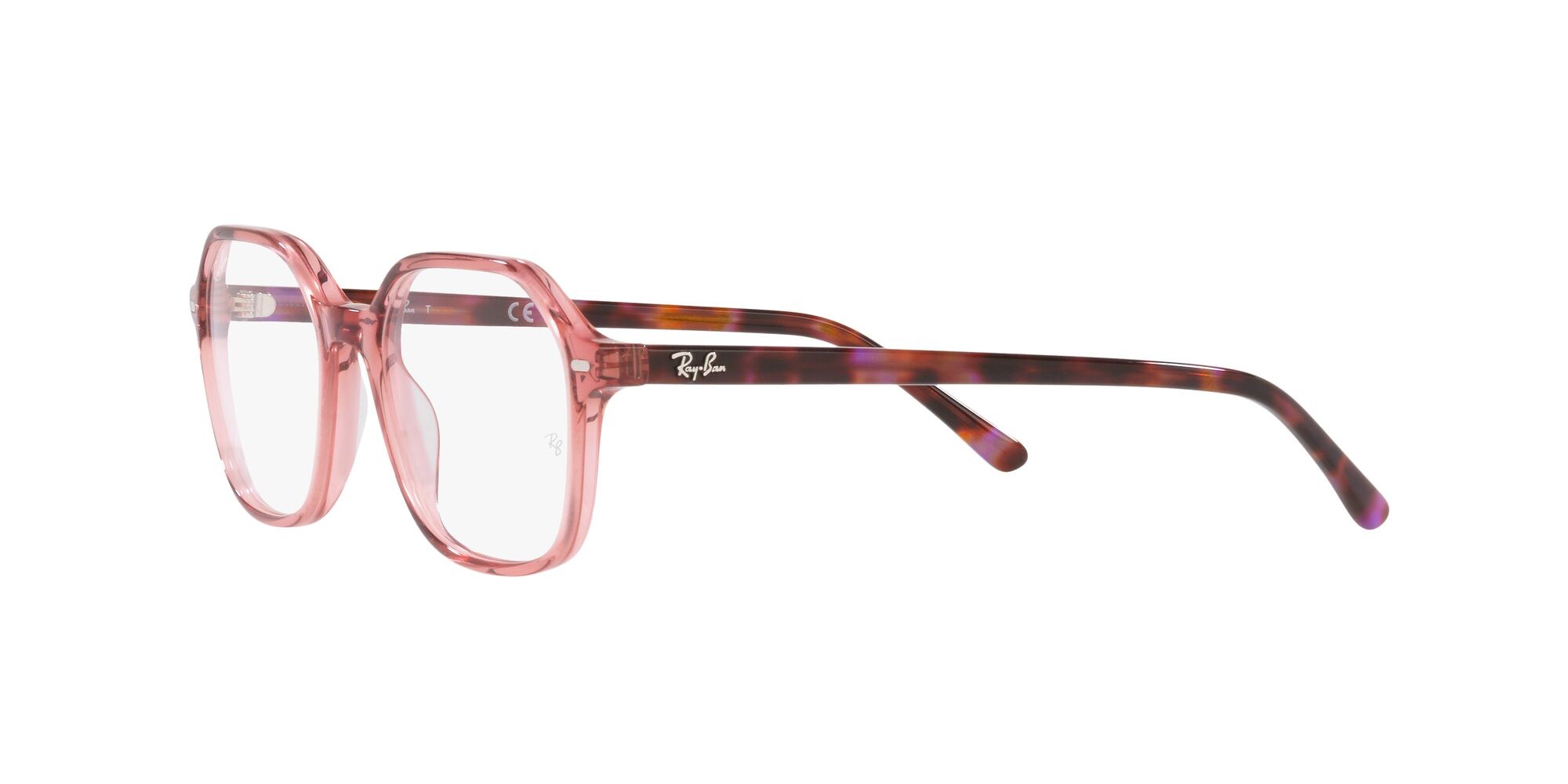 Brillen Ray-Ban John RX 5394 (8229) - RB 5394 8229 farbe rosa trasparente form quadratisch gläser lente demo