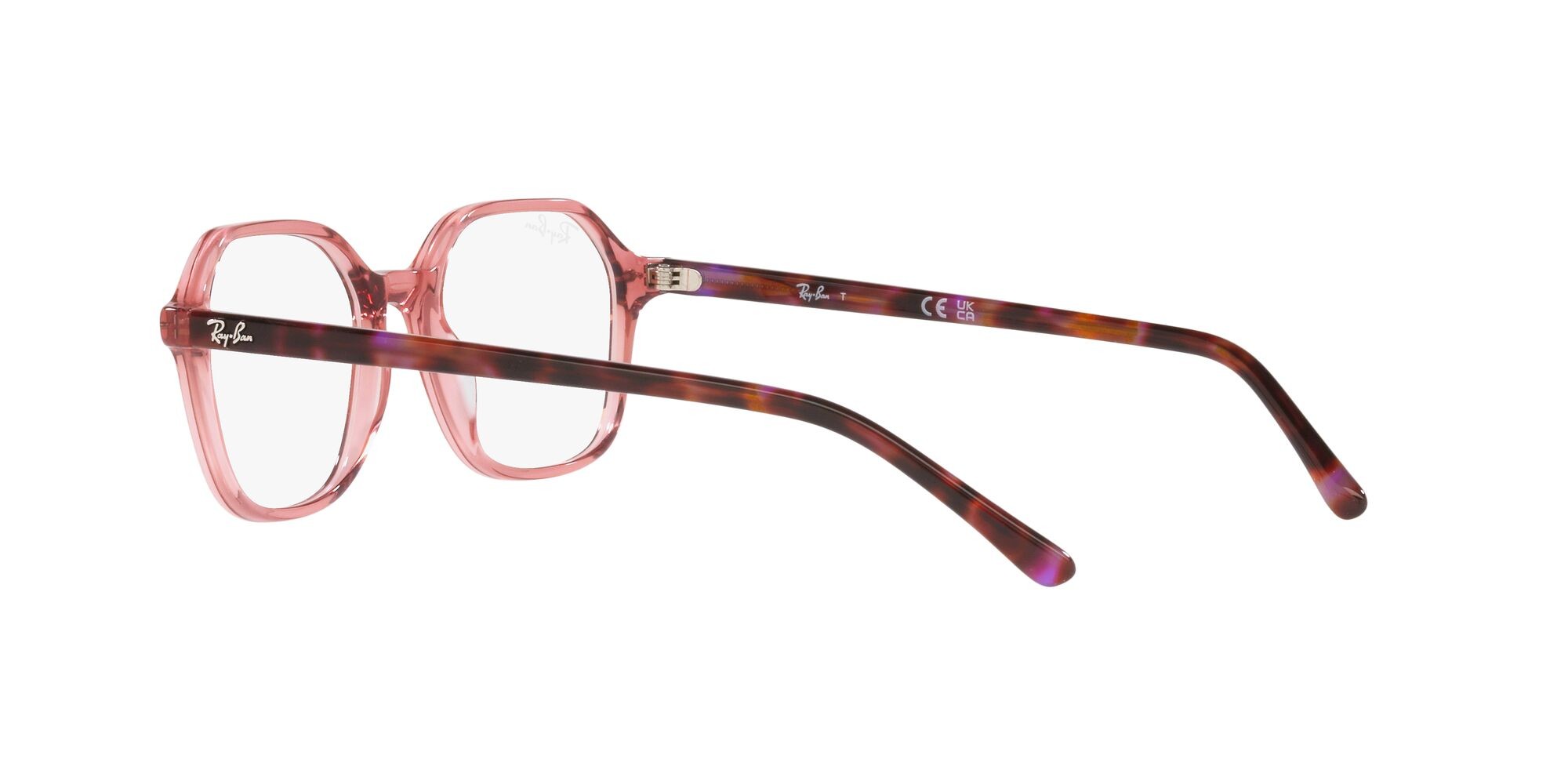 Brillen Ray-Ban John RX 5394 (8229) - RB 5394 8229 farbe rosa trasparente form quadratisch gläser lente demo