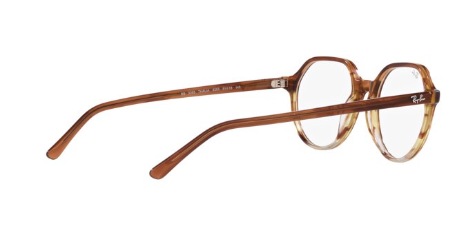 Brillen Ray-Ban Thalia RX 5395 (8253) - RB 5395 8253 farbe giallo e marrone a strisce form quadratisch gläser trasparente