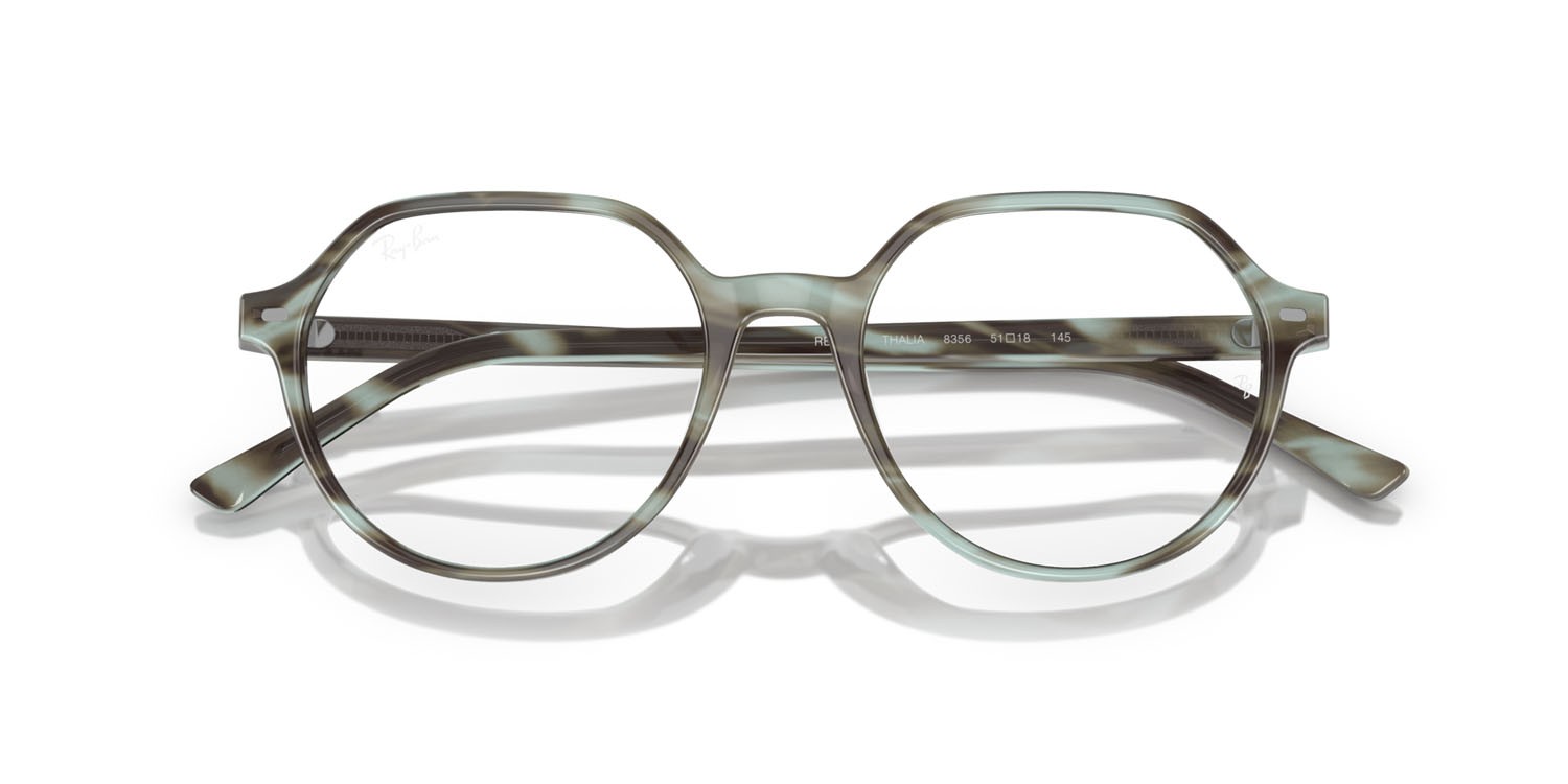 Occhiali da vista Ray-Ban Thalia RX 5395 (8356) - RB 5395 8356 colore striato verde forma rotondo lenti trasparente
