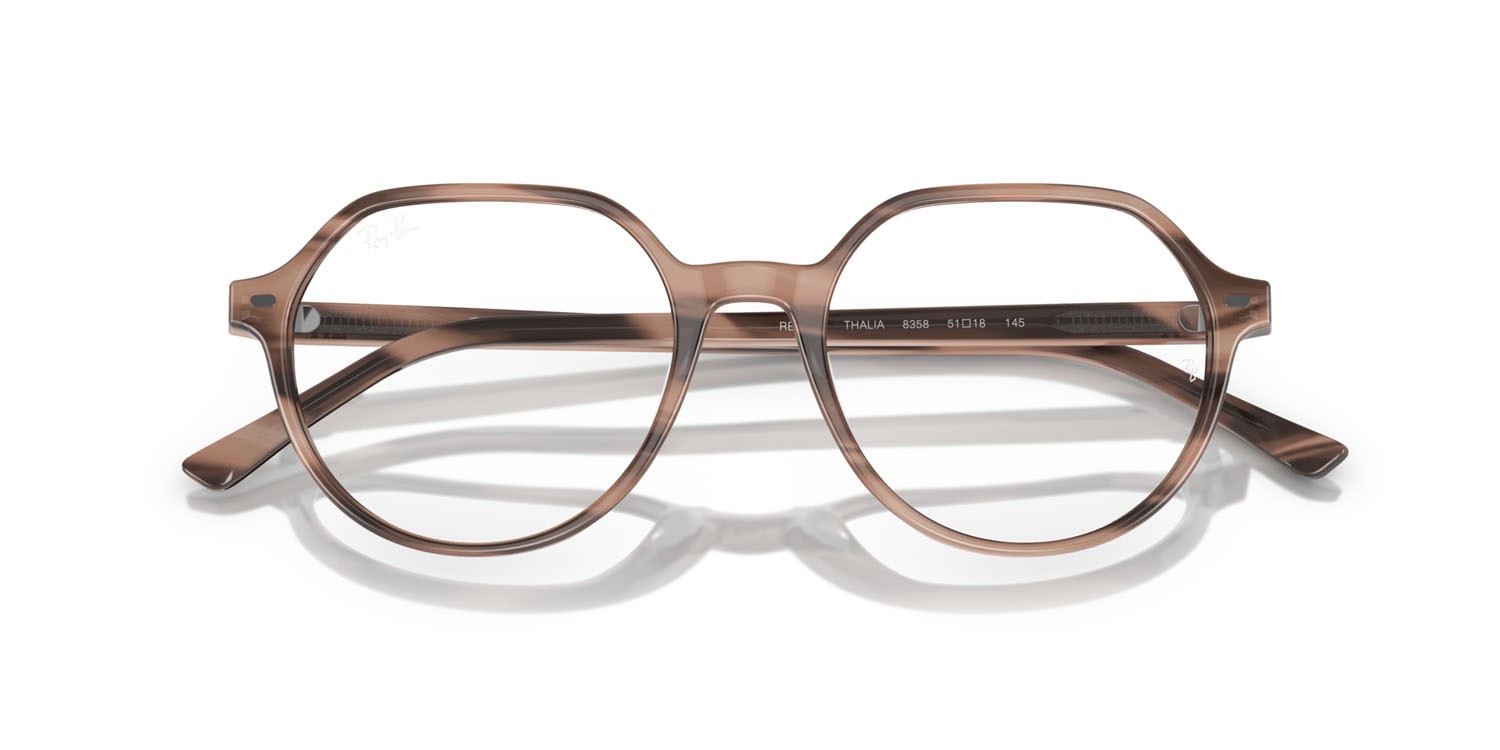 Occhiali da vista Ray-Ban Thalia RX 5395 (8358) - RB 5395 8358 colore striato rosa forma rotondo lenti trasparente