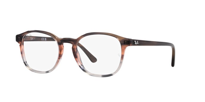 Eyeglasses Ray-Ban RX 5417 (8251) - RB 5417 8251 color rosso e marrone a strisce shape pantos lenses trasparente
