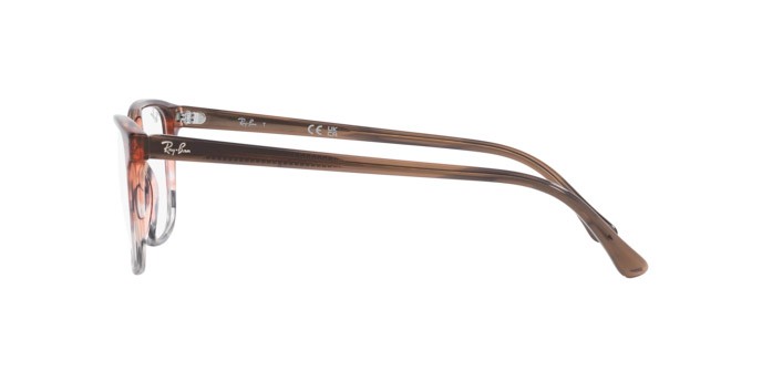 Brillen Ray-Ban RX 5418 (8251) - RB 5418 8251 farbe rosso e marrone a strisce form quadratisch gläser trasparente