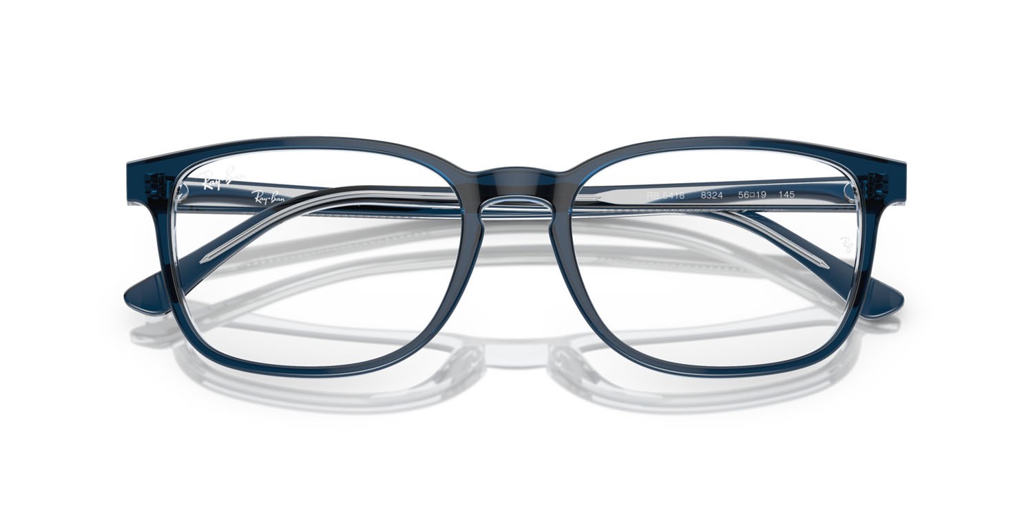Occhiali da vista Ray-Ban RX 5418 (8324) - RB 5418 8324 colore blu su blu trasparente forma quadrato lenti trasparente