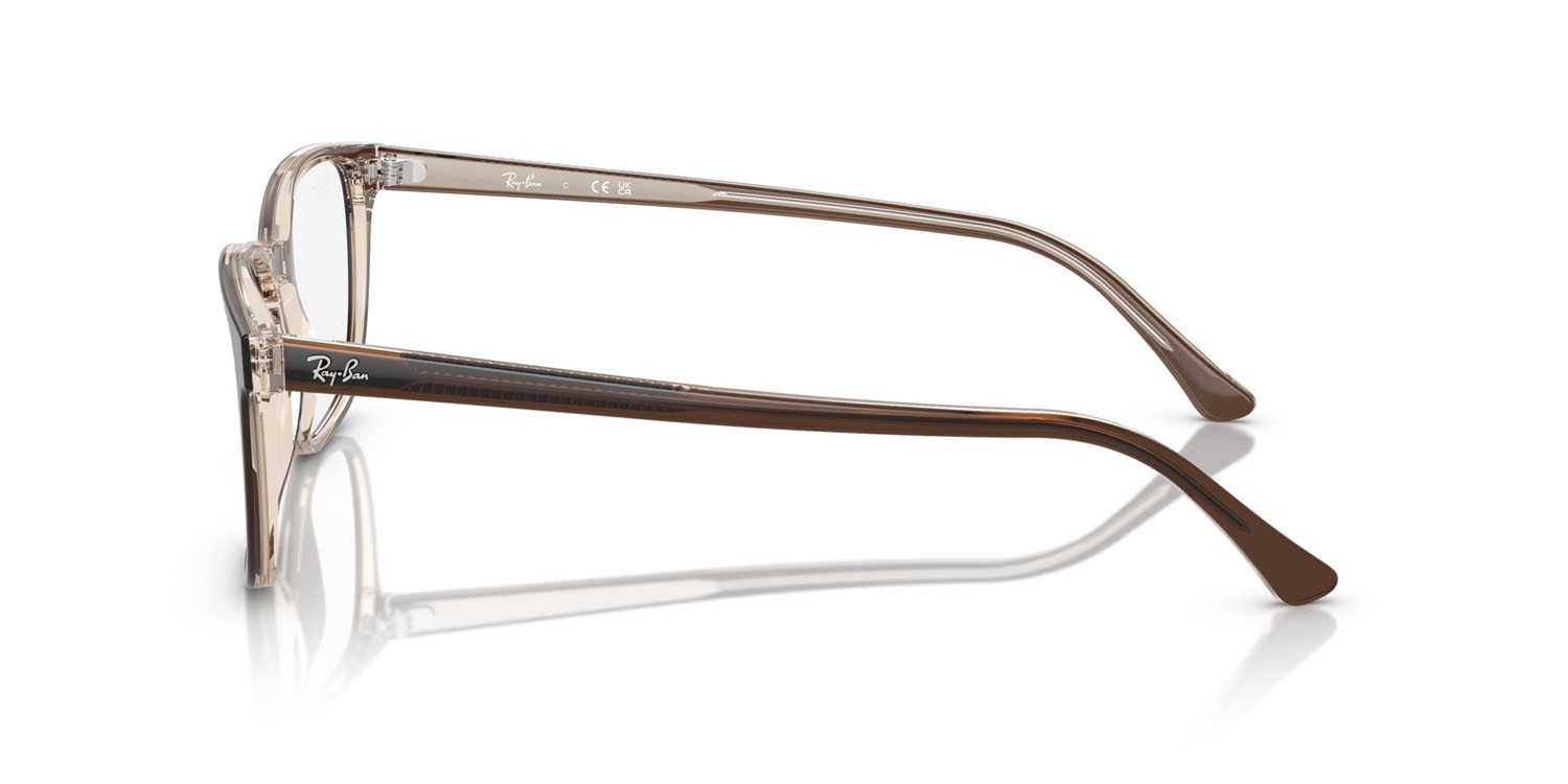 Occhiali da vista Ray-Ban RX 5418 (8365) - RB 5418 8365 colore brown on transparent light brown forma quadrato lenti trasparente