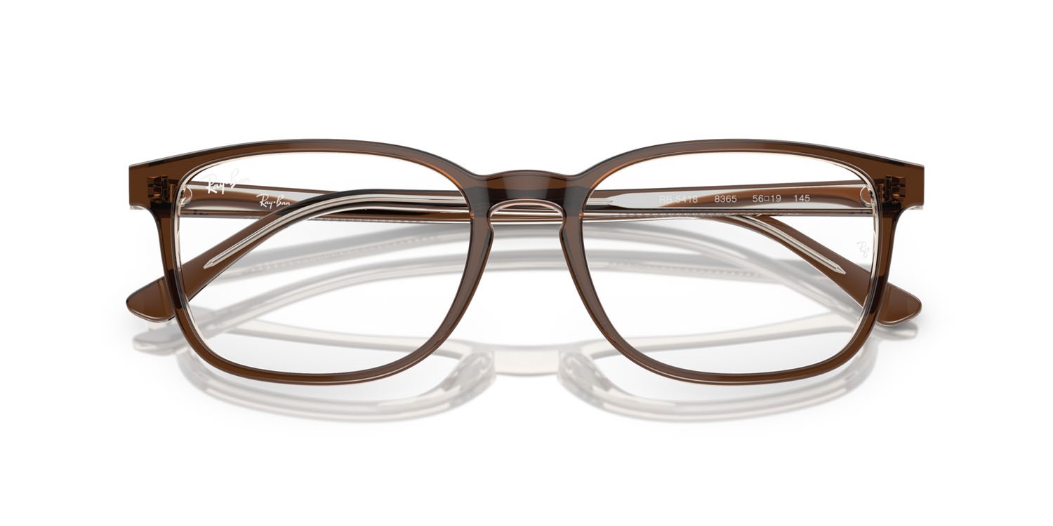 Occhiali da vista Ray-Ban RX 5418 (8365) - RB 5418 8365 colore brown on transparent light brown forma quadrato lenti trasparente