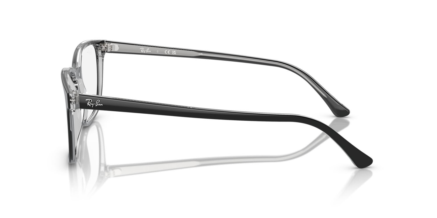 Eyeglasses Ray-Ban RX 5418 (8367) - RB 5418 8367 color grigio scuro su grigio trasparente shape square lenses trasparente