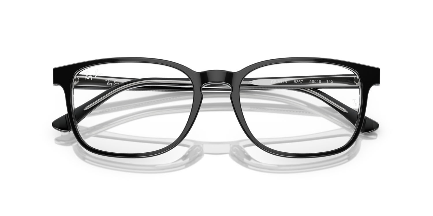 Eyeglasses Ray-Ban RX 5418 (8367) - RB 5418 8367 color grigio scuro su grigio trasparente shape square lenses trasparente