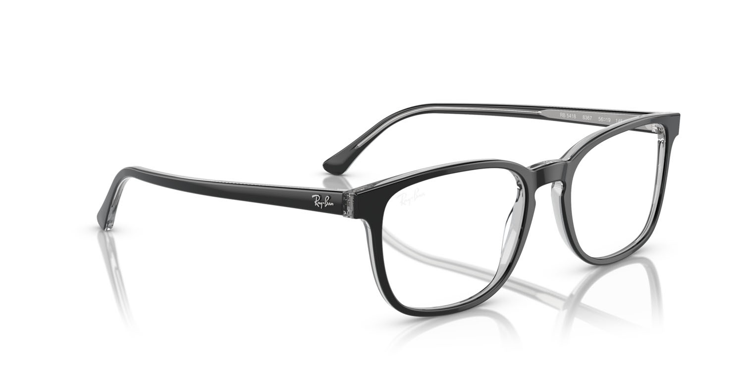 Eyeglasses Ray-Ban RX 5418 (8367) - RB 5418 8367 color grigio scuro su grigio trasparente shape square lenses trasparente