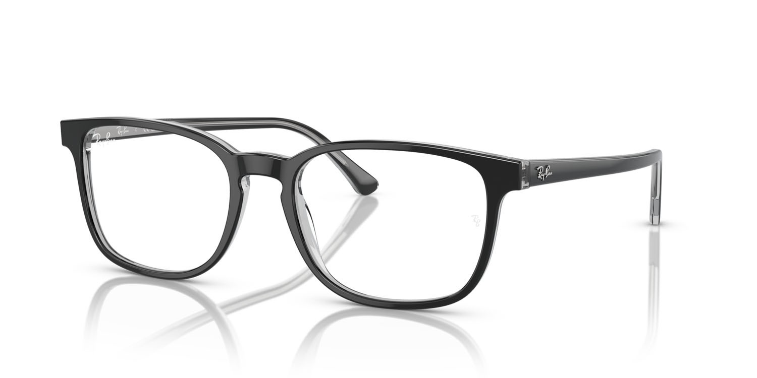 Eyeglasses Ray-Ban RX 5418 (8367) - RB 5418 8367 color grigio scuro su grigio trasparente shape square lenses trasparente