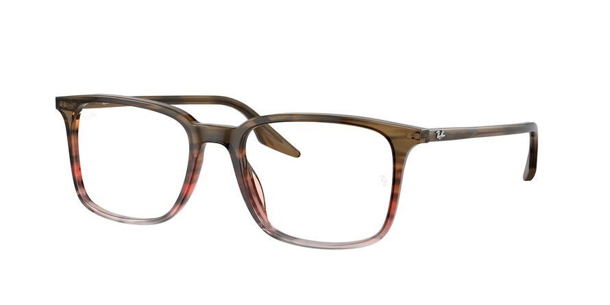 Eyeglasses Ray-Ban RX 5421 (8251) - RB 5421 8251 color rosso e marrone a strisce shape rectangle lenses trasparente