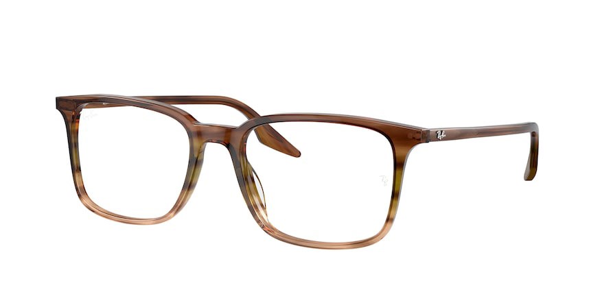 Brillen Ray-Ban RX 5421 (8255) - RB 5421 8255 farbe verde e marrone a strisce form rechteckig gläser trasparente