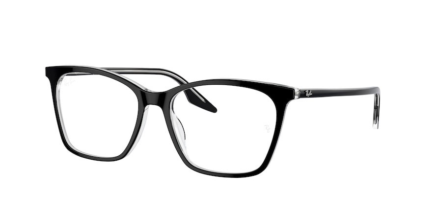 Eyeglasses Ray-Ban RX 5422 (2034) - RB 5422 2034 color nero su trasparente shape cat eye lenses trasparente