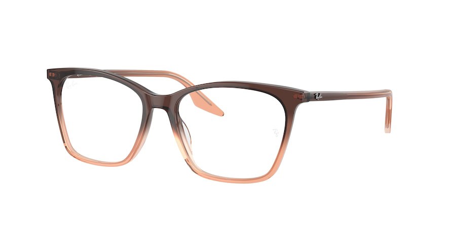 Eyeglasses Ray-Ban RX 5422 (8312) - RB 5422 8312 color marrone e arancione shape cat eye lenses trasparente