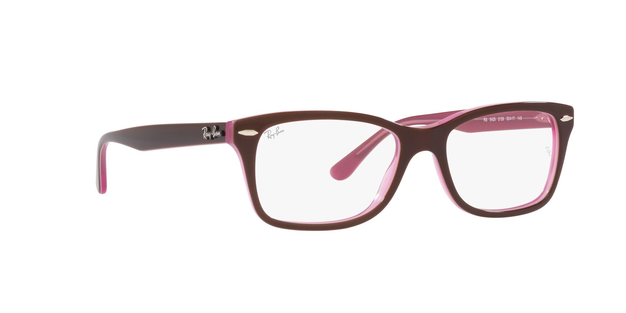 Brillen Ray-Ban RX 5428 (2126) - RB 5428 2126 farbe brown on pink form quadratisch gläser lente demo