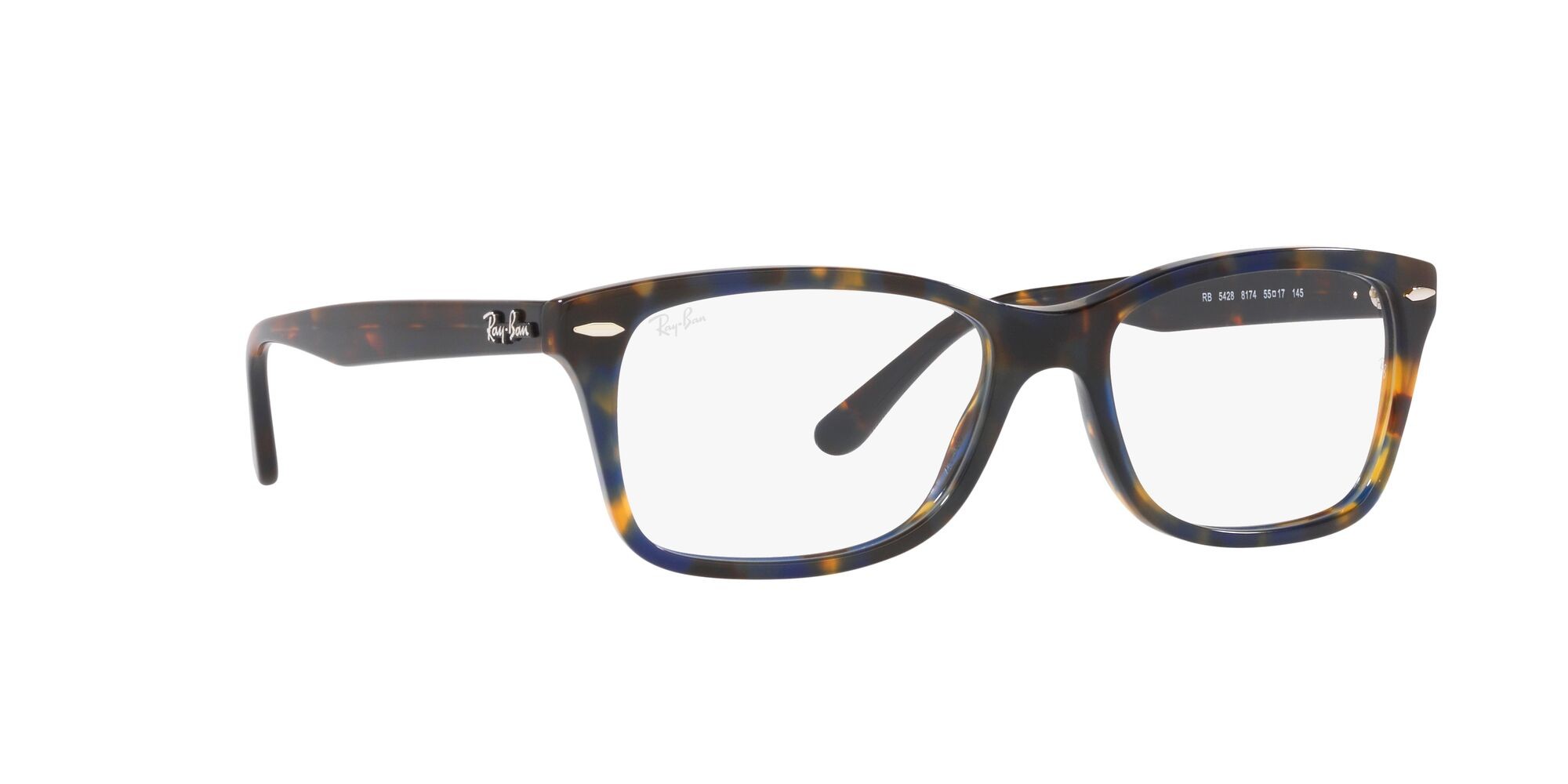 Occhiali da vista Ray-Ban RX 5428 (8174) - RB 5428 8174 colore havana giallo & blu forma quadrato lenti trasparente