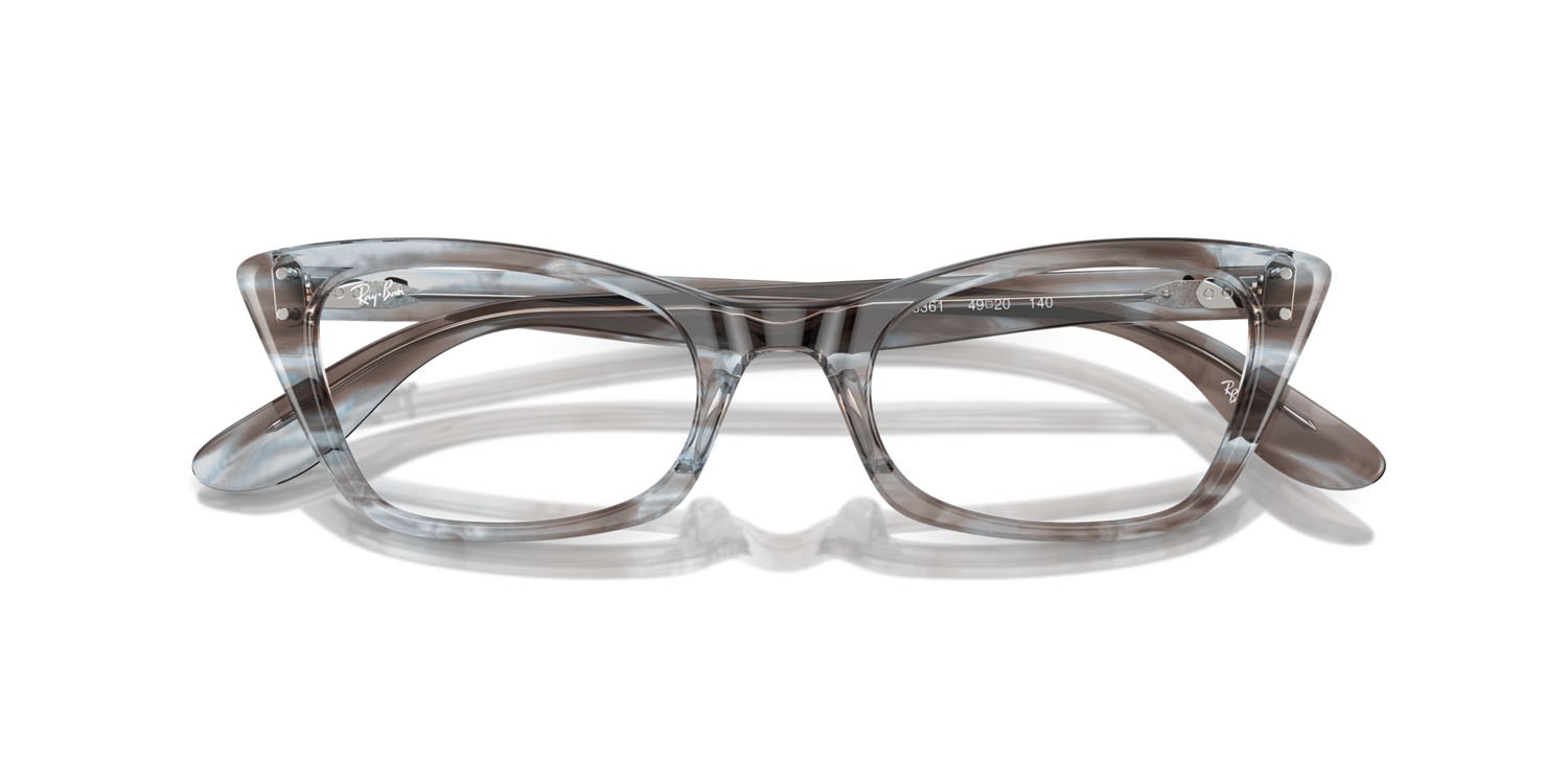 Brillen Ray-Ban Lady Burbank RX 5499 (8361) - RB 5499 8361 farbe striato blu form cat-eye gläser trasparente