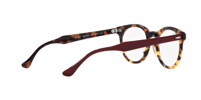 Brillen Ray-Ban Eagle Eye RX 5598 (8250) - RB 5598 8250 farbe bordeaux su havana giallo form quadratisch gläser trasparente