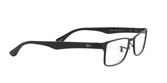 Eyeglasses Ray-Ban RX 6238 (2509) - RB 6238 2509 color shiny black shape square lenses demo lens