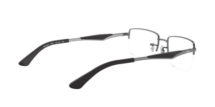 Occhiali da vista Ray-Ban RX 6285 (2502) - RB 6285 2502 colore gunmetal forma rettangolare lenti demo lens