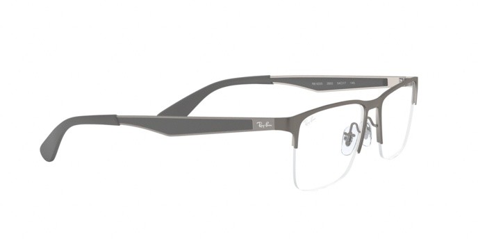 Eyeglasses Ray-Ban RX 6335 (2855) - RB 6335 2855 color matte gunmetal shape rectangle lenses demo lens