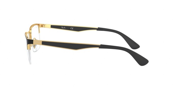 Occhiali da vista Ray-Ban RX 6335 (2890) - RB 6335 2890 colore gold top on black forma rettangolare lenti demo lens