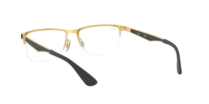 Occhiali da vista Ray-Ban RX 6335 (2890) - RB 6335 2890 colore gold top on black forma rettangolare lenti demo lens