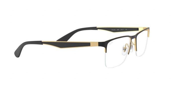 Occhiali da vista Ray-Ban RX 6335 (2890) - RB 6335 2890 colore gold top on black forma rettangolare lenti demo lens