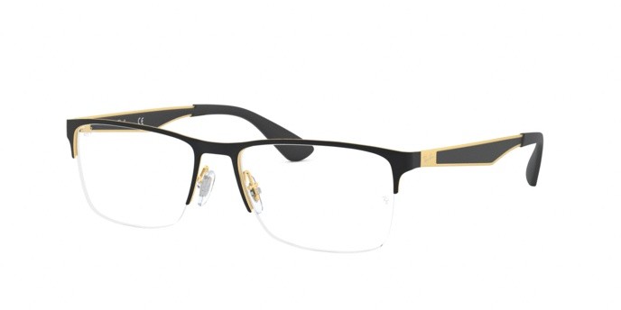 Occhiali da vista Ray-Ban RX 6335 (2890) - RB 6335 2890 colore gold top on black forma rettangolare lenti demo lens
