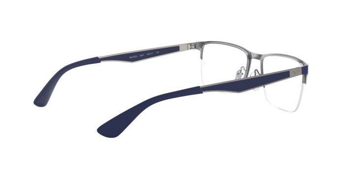 Eyeglasses Ray-Ban RX 6335 (2947) - RB 6335 2947 color gunmetal top blue shape rectangle lenses demo lens